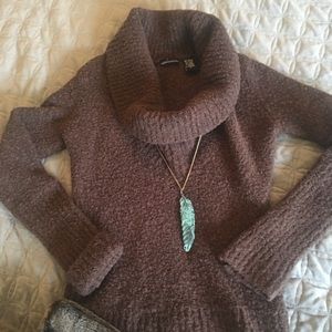 Brown Cowl Neck Sweater, size M